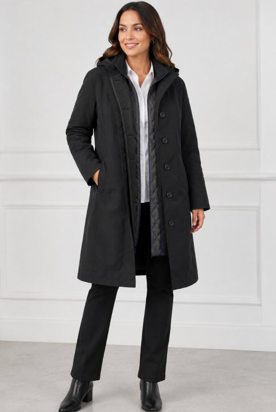 American Airlines Women’s 2R Uniform Parka Coat Removable Quilted Liner Hooded
